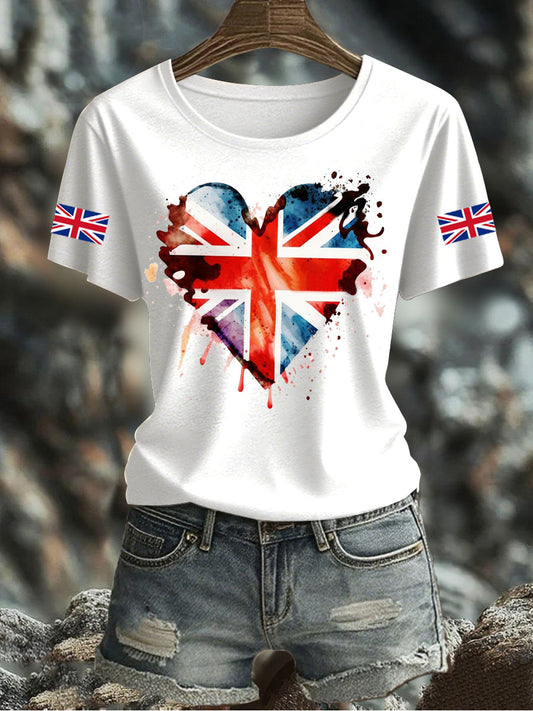 Women's UK Flag Printed T-shirt