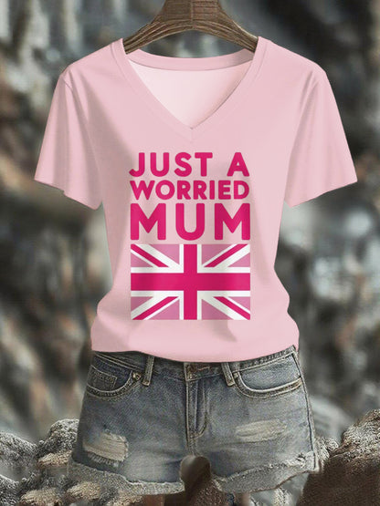 Women's Just A Worried Mum short-sleeved T-shirt