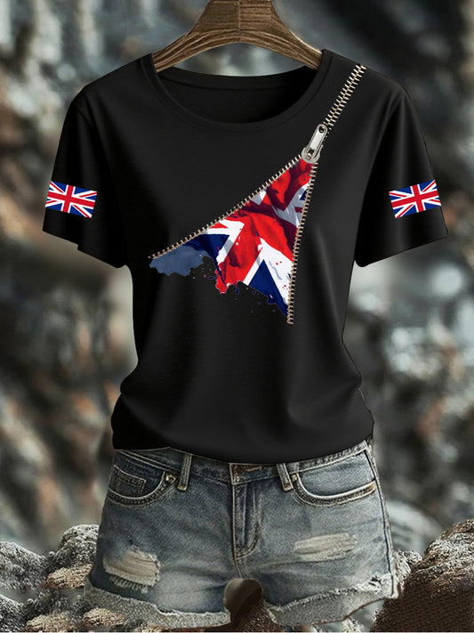 Women's UK Flag Printed T-shirt