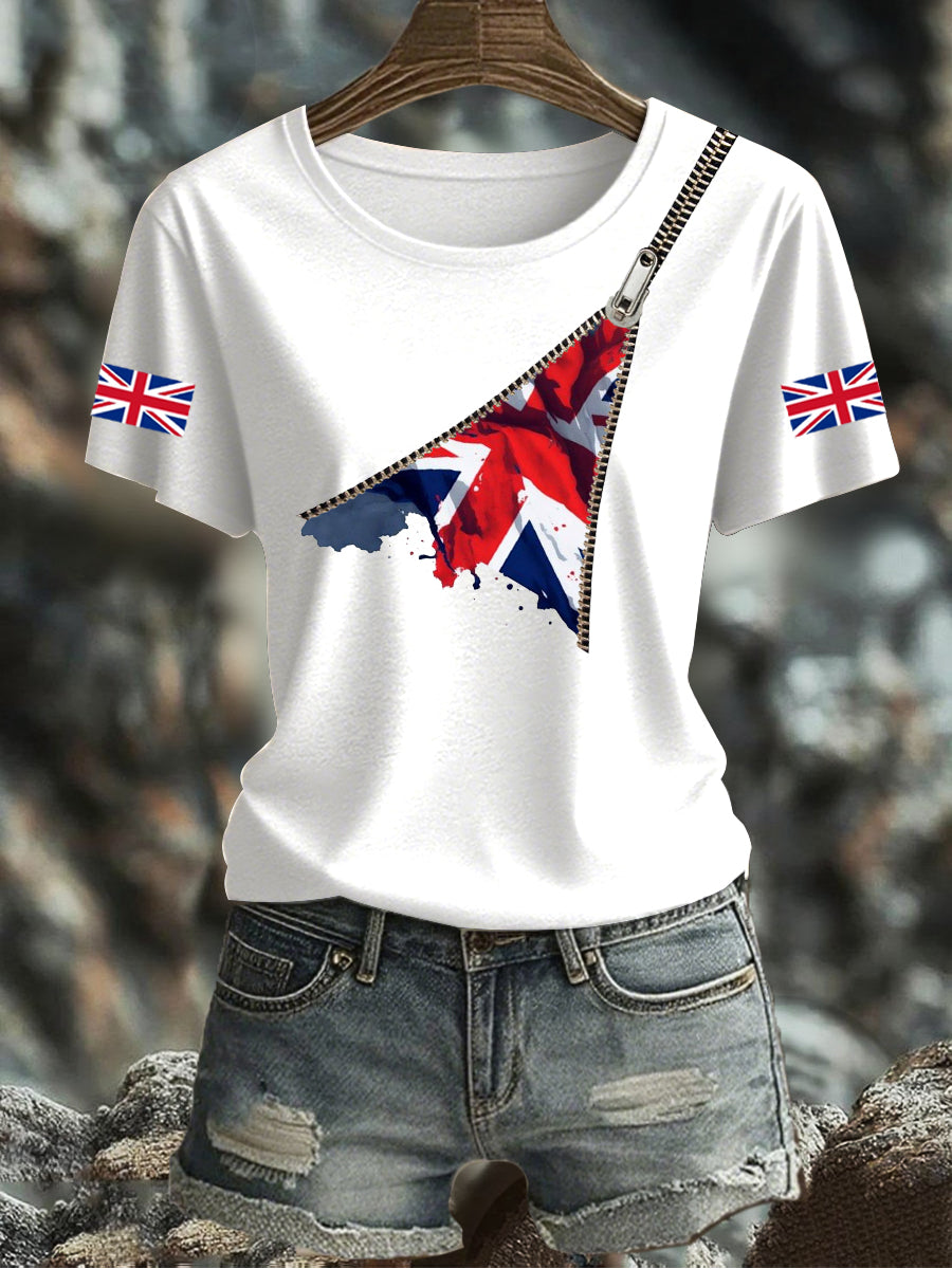 Women's UK Flag Printed T-shirt