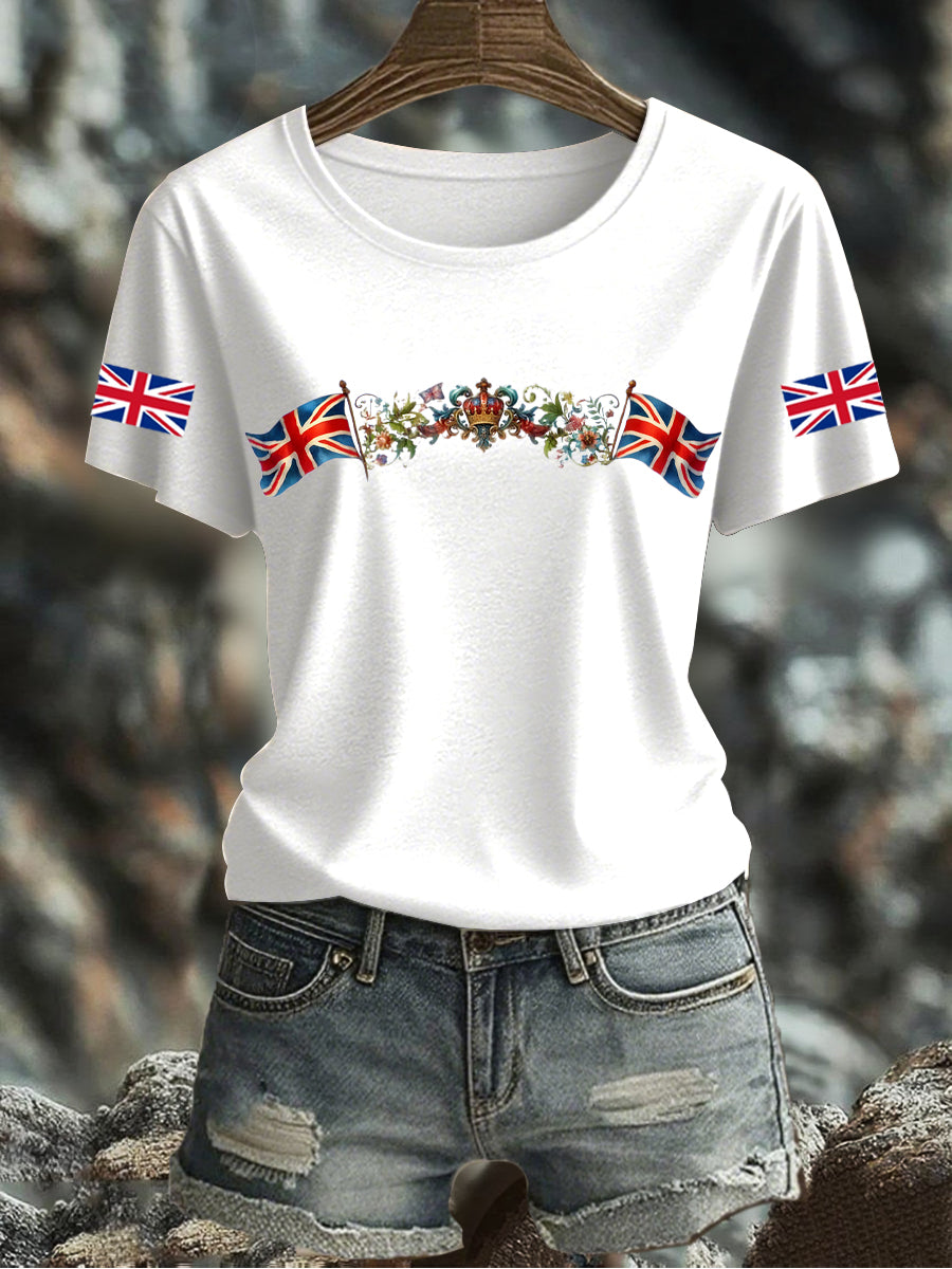 Women's UK Flag Printed T-shirt