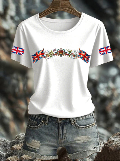 Women's UK Flag Printed T-shirt