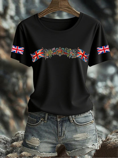 Women's UK Flag Printed T-shirt