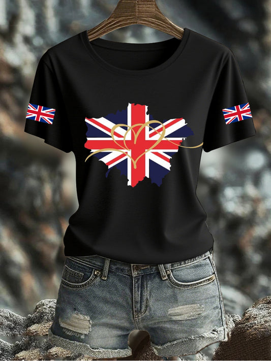 Women's UK Flag Printed T-shirt