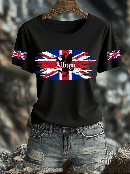 Women's UK Flag Printed T-shirt