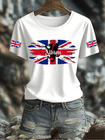Women's UK Flag Printed T-shirt
