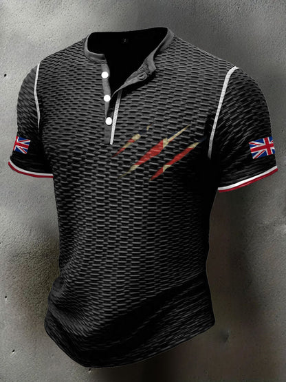 Men's UK Flag Printed Casual Tops