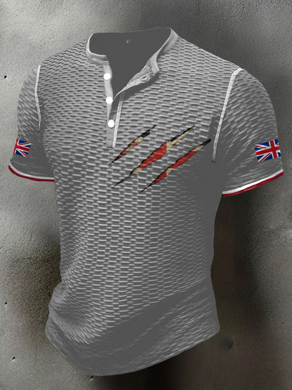 Men's UK Flag Printed Casual Tops