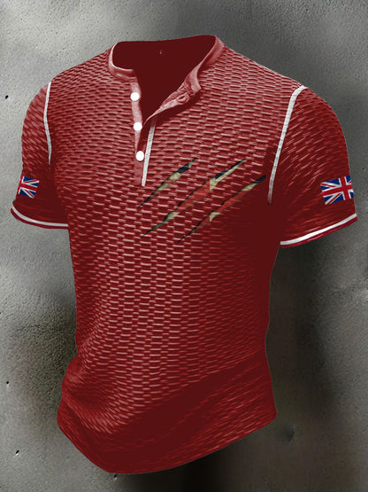 Men's UK Flag Printed Casual Tops