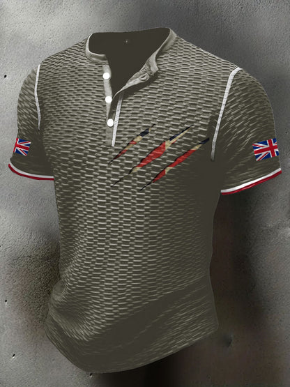 Men's UK Flag Printed Casual Tops