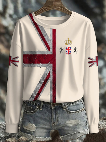 Women's UK Flag Printed Sweatshirt