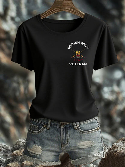 Women's British Veteran Iron On Short Sleeve T-Shirt