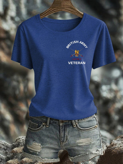 Women's British Veteran Iron On Short Sleeve T-Shirt