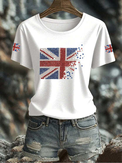 Women's UK Flag Printed T-shirt