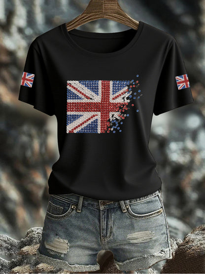 Women's UK Flag Printed T-shirt