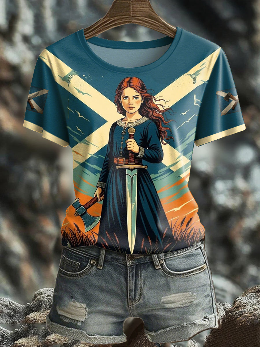 Women's Girl's Power Scotland Printed T-shirt