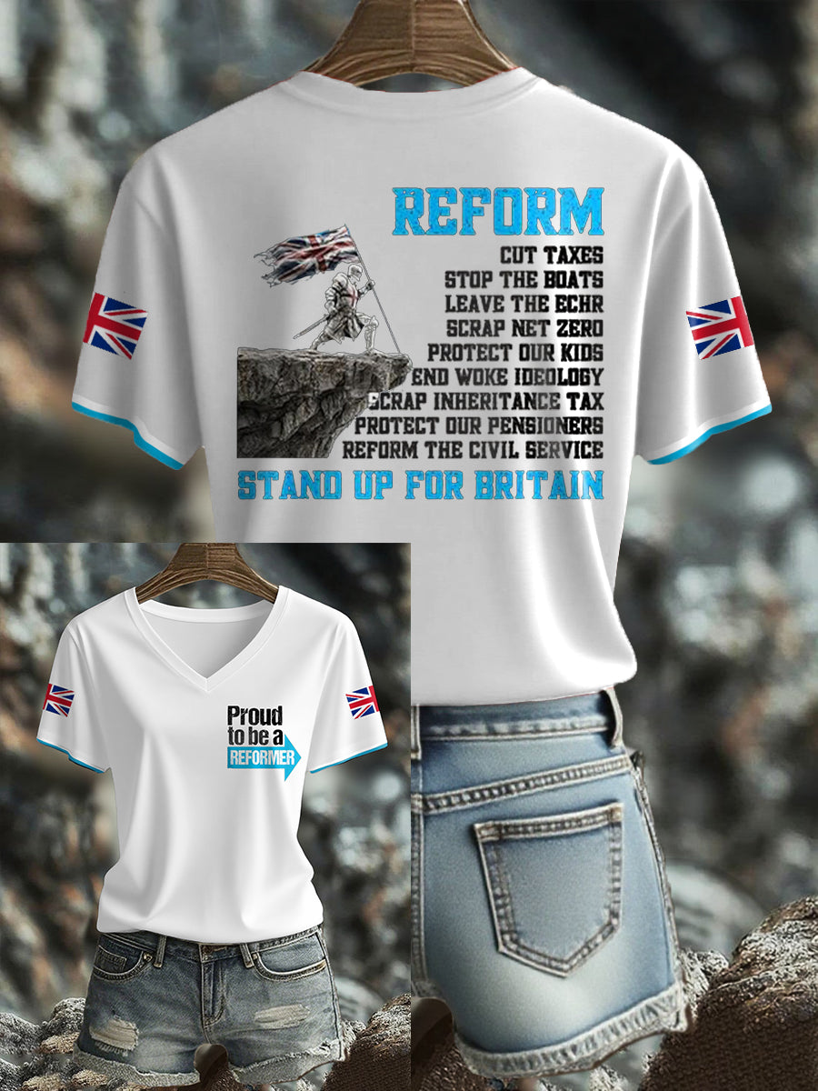 Women's UK Flag Reform Printed T-shirt
