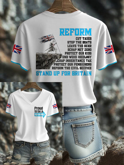 Women's UK Flag Reform Printed T-shirt