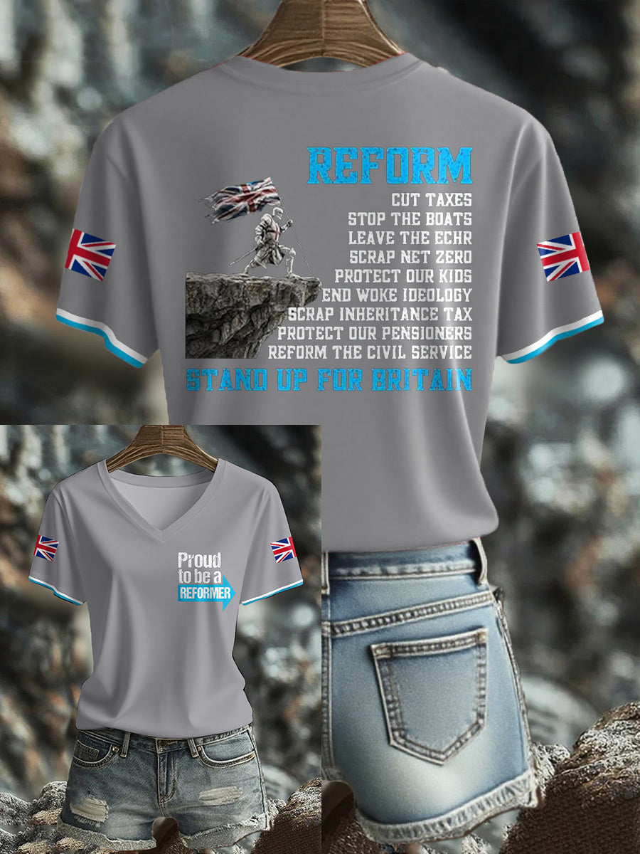 Women's UK Flag Reform Printed T-shirt