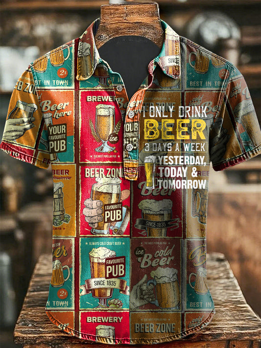 Men's Funny I Only Drink Beer 3 Days A Week short sleeve shirt