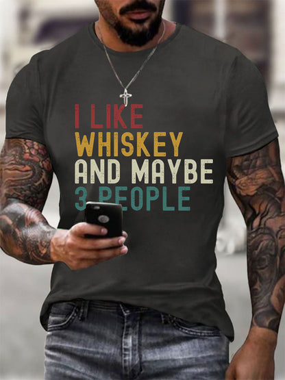 Men's I Like Whiskey And Maybe 3 People Short-sleeved T-shirt