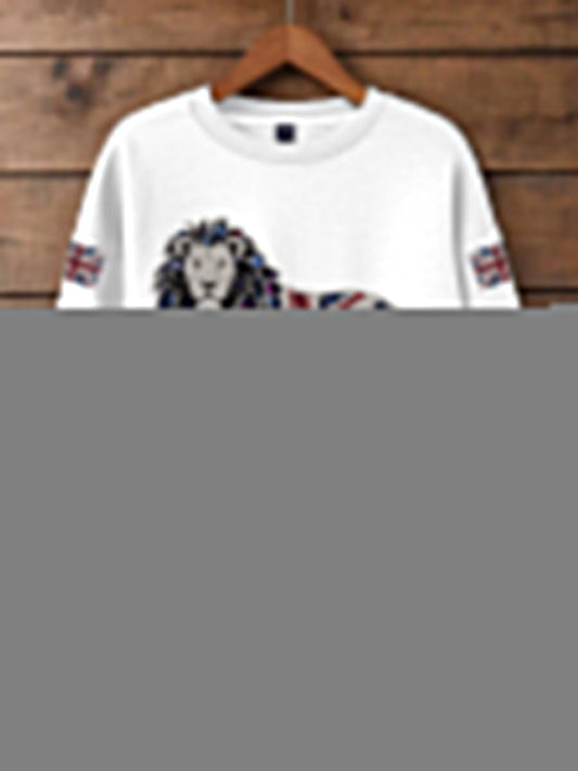 Women's British imitation diamond hot-drilling Print Sweatshirt