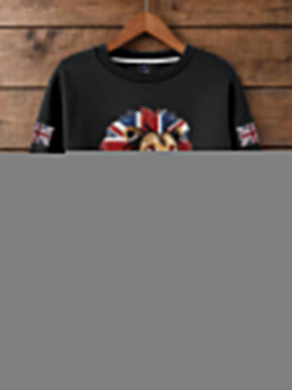 Women's British imitation diamond hot-drilling Print Sweatshirt