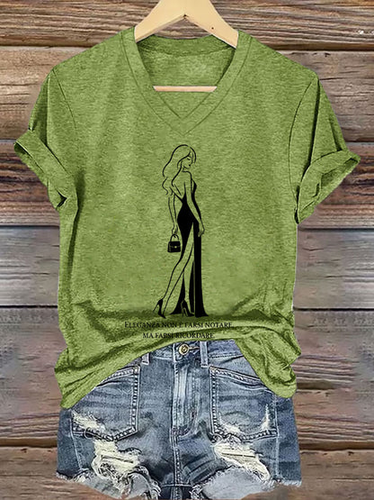 Women's Elegance Is About Being Remembered Quote T-Shirt