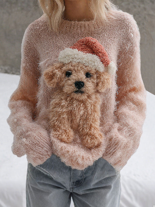 Women's Christmas Dog Print Tops