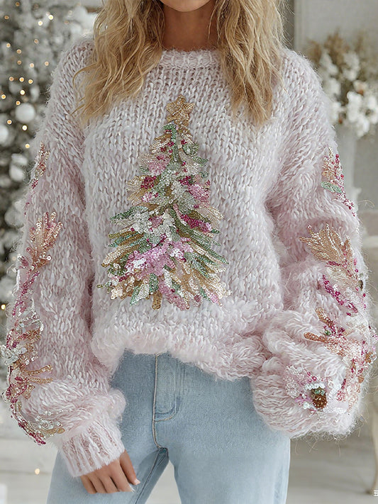 Women's Christmas tree print tops