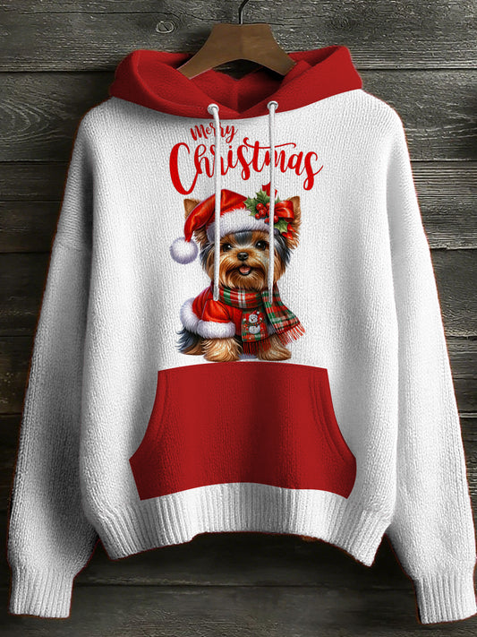 Womens' Christmas Printed Hooded Comfortable Sweater
