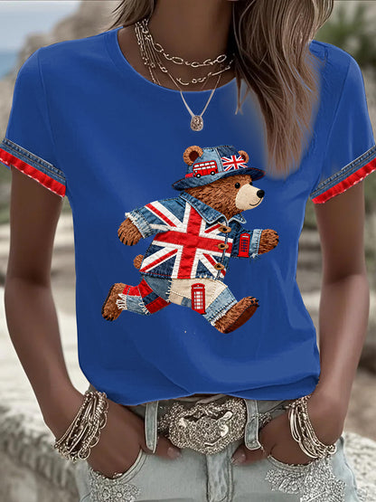 Women's British style Printed T-shirt
