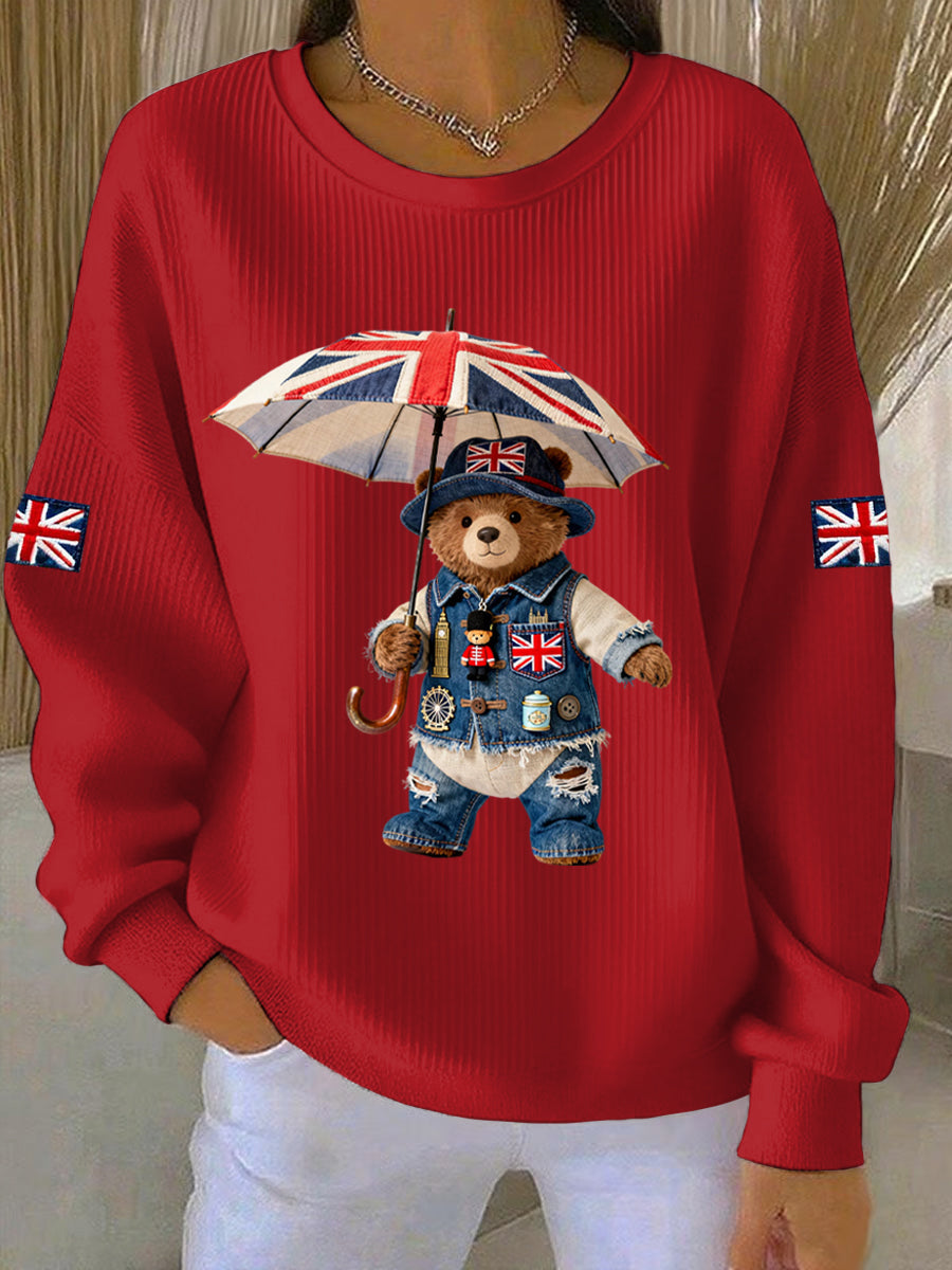 Women's British style  Print Casual Sweatshirt