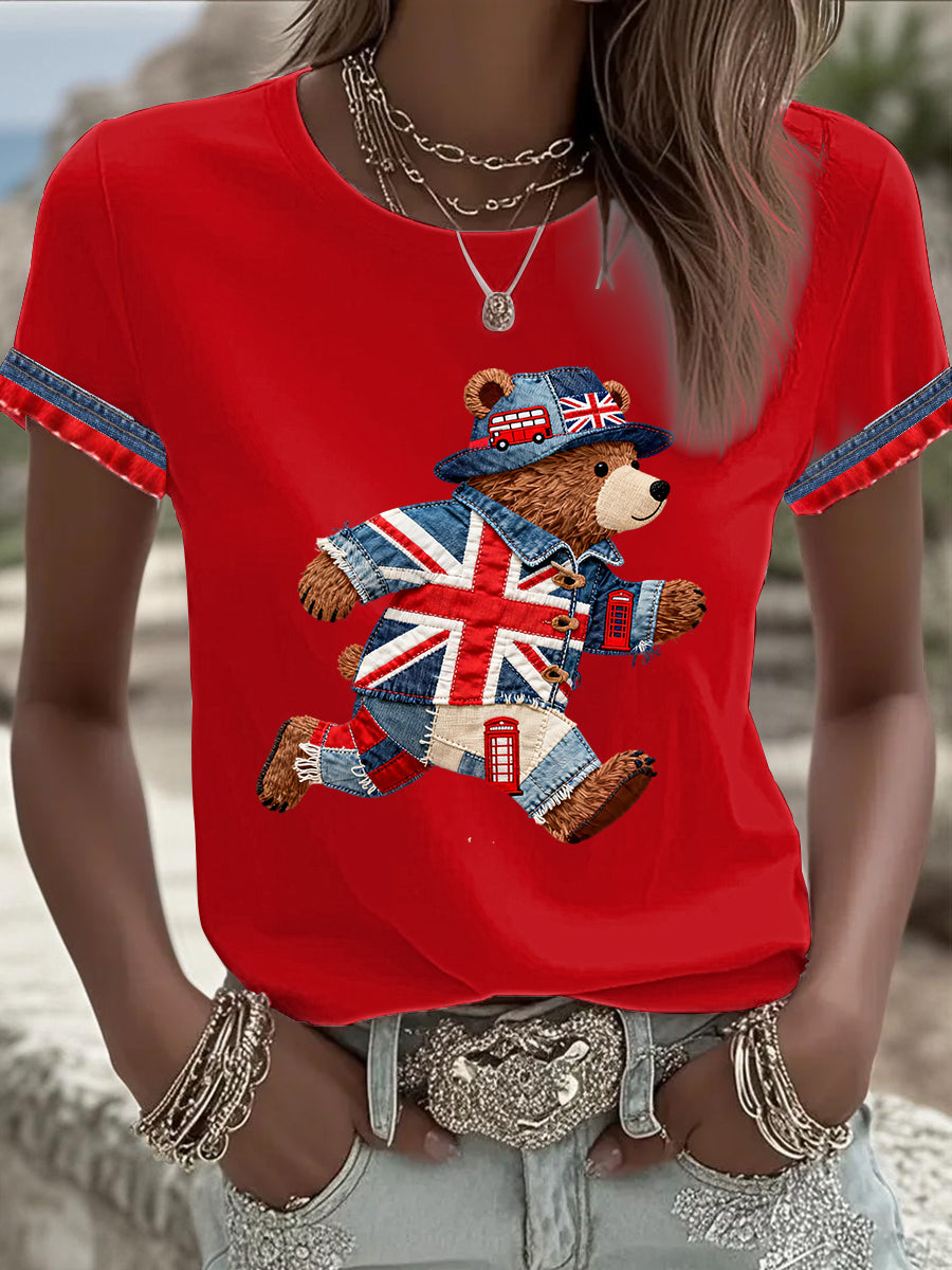 Women's British style Printed T-shirt