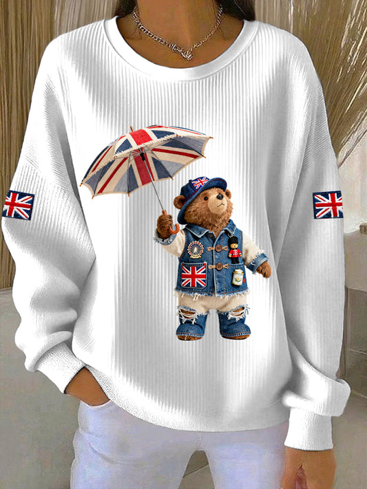 Women's British style  Print Casual Sweatshirt