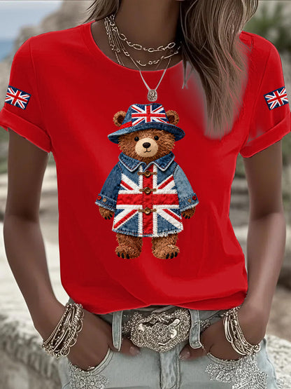 Women's British style Printed T-shirt