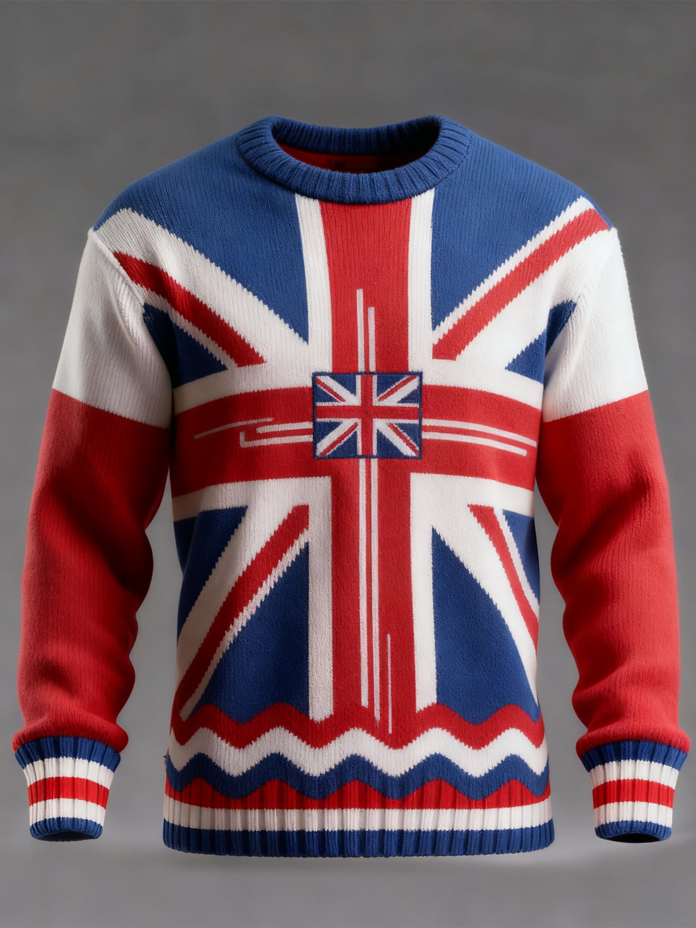 Men's British Flag Printed Casual imitation sweater