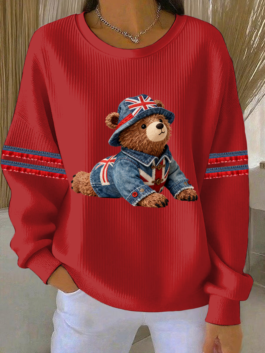 Women's British style  Print Casual Sweatshirt