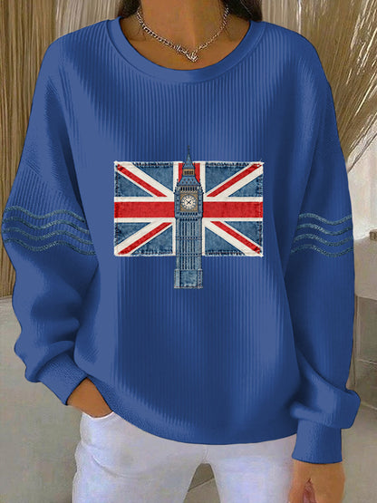Women's British style  Print Casual Sweatshirt