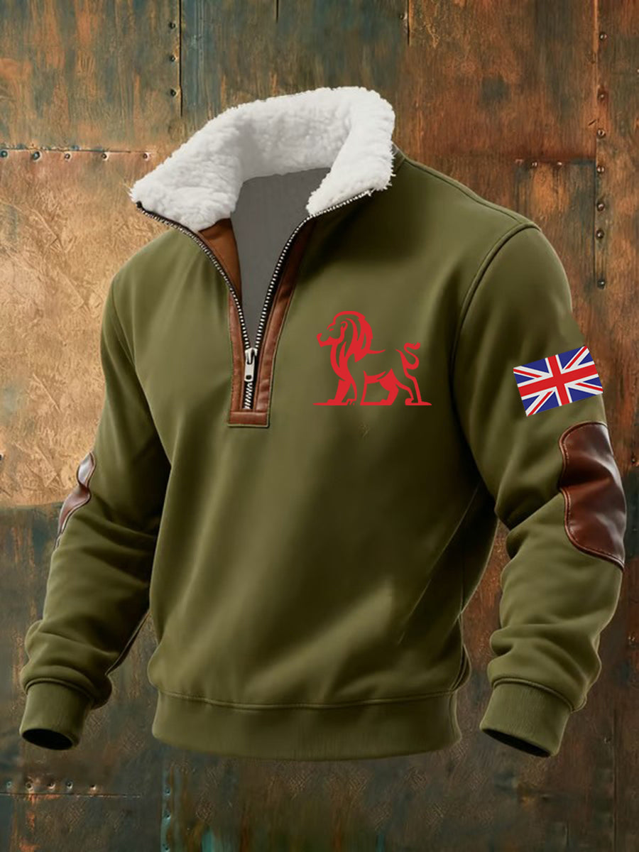 Men's Vintage British Lion Print Sweatshirt