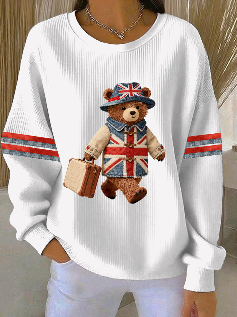 Women's British style  Print Casual Sweatshirt