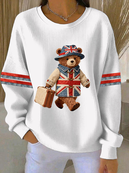 Women's British style  Print Casual Sweatshirt
