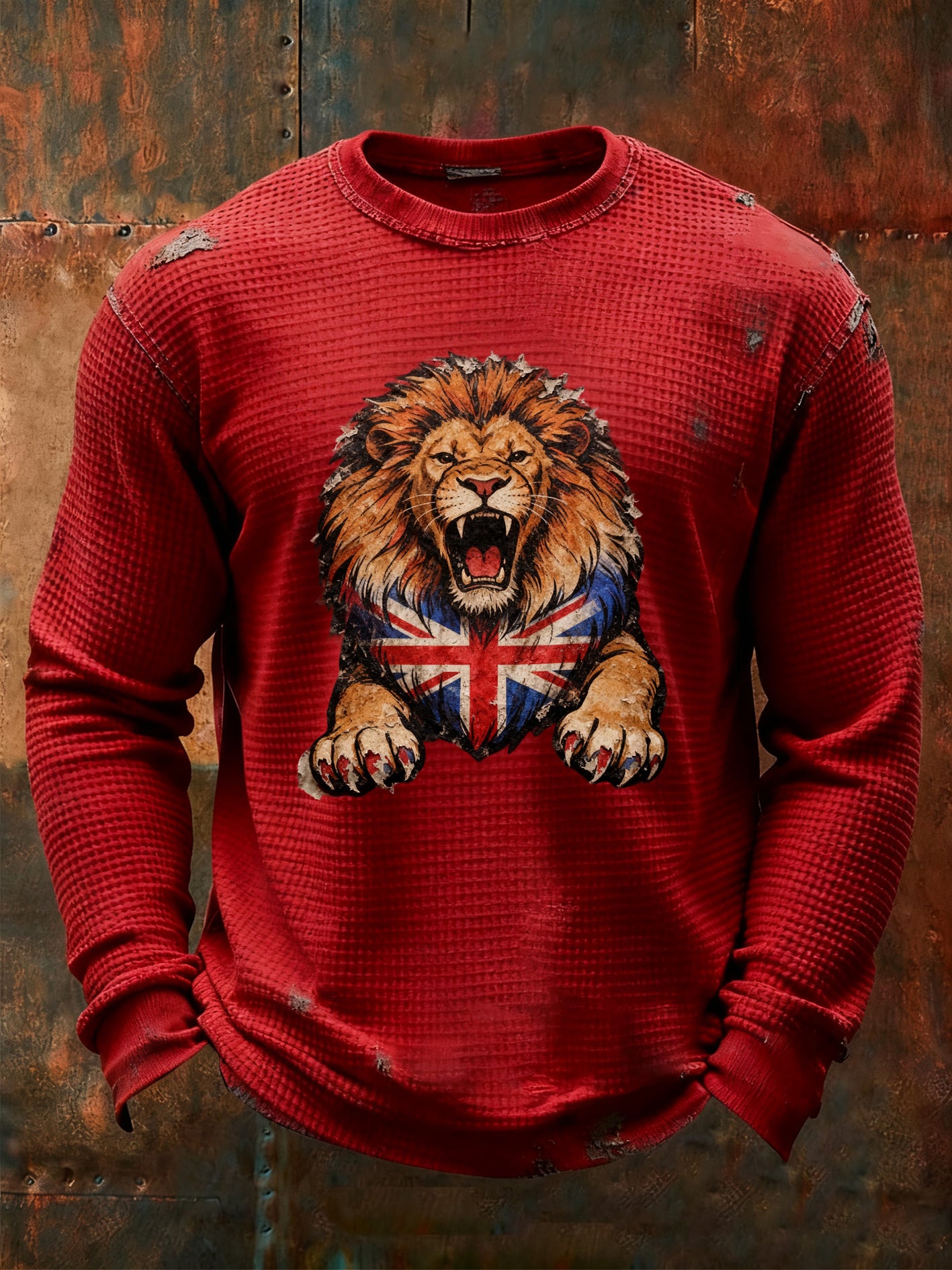Men's Vintage British Lion Waffle Top