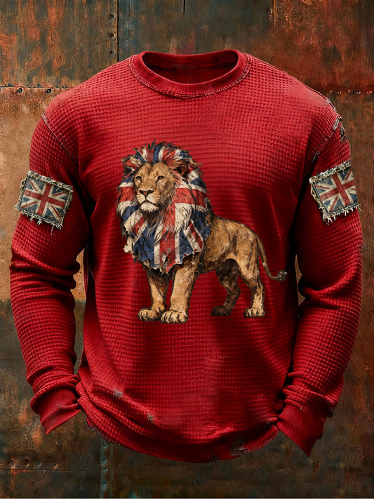Men's Vintage British Lion Waffle Top