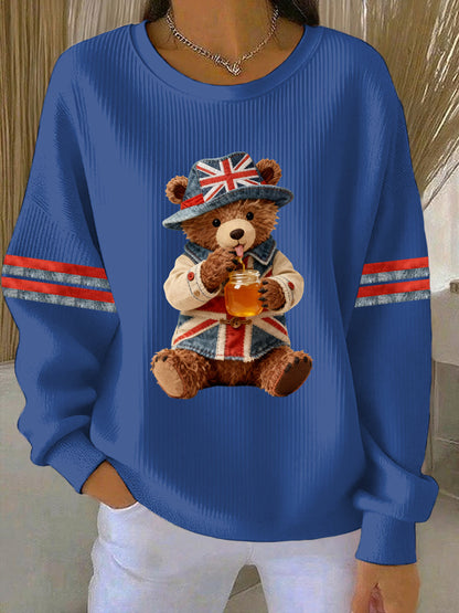 Women's British style  Print Casual Sweatshirt