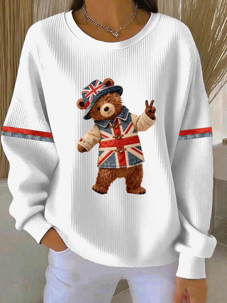 Women's British style  Print Casual Sweatshirt