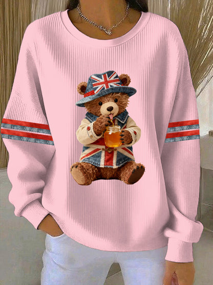 Women's British style  Print Casual Sweatshirt