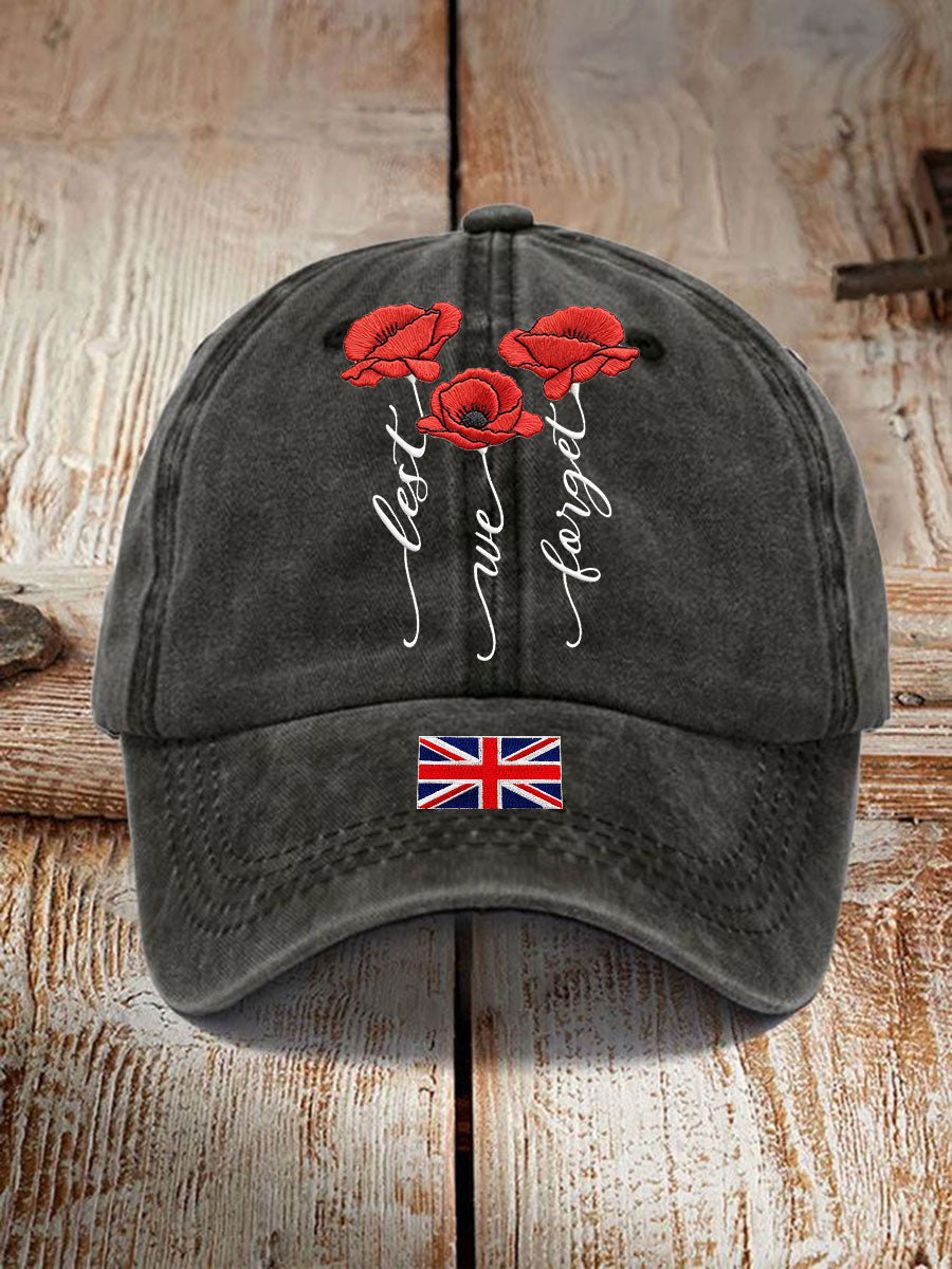 Unisex Remembrance Day Lest We Forge Print Hat