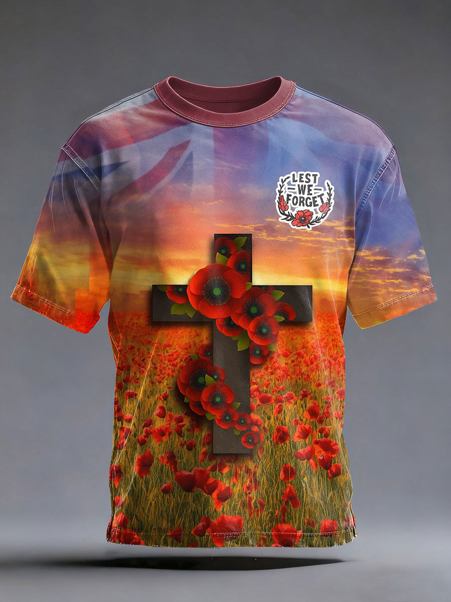 Men's Remembrance Day Lest We Forge Short Sleeves T-shirt