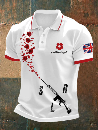 Men's British Remembrance Day polo shirt